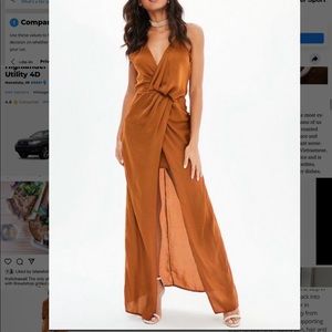 NWT Missguided Strappy Wrap Hammered Satin